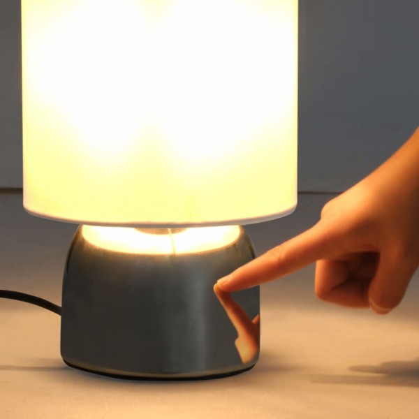 Lámparas de mesa táctiles 2 unidades blanco E14
