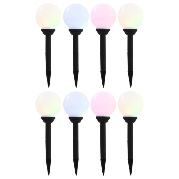 Lámparas solares esféricas de exterior 8 uds LED RGB 15 cm