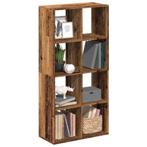Librería divisor madera ingeniería envejecida 69.5x29x137.5 cm