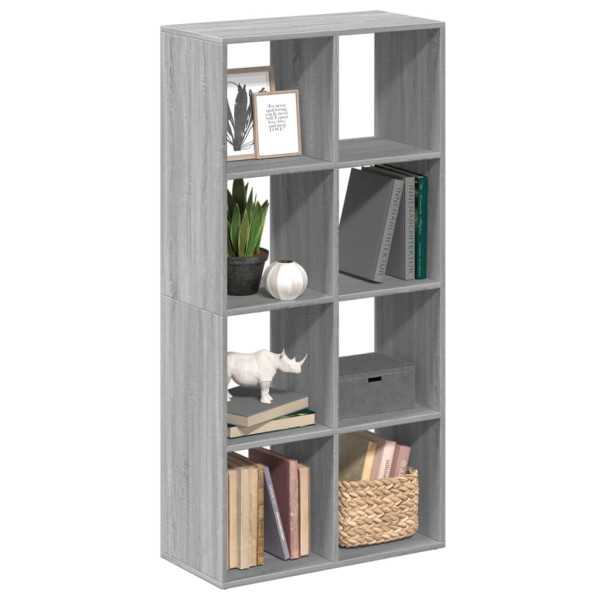 Librería divisor madera ingeniería gris Sonoma 69.5x29x137.5 cm