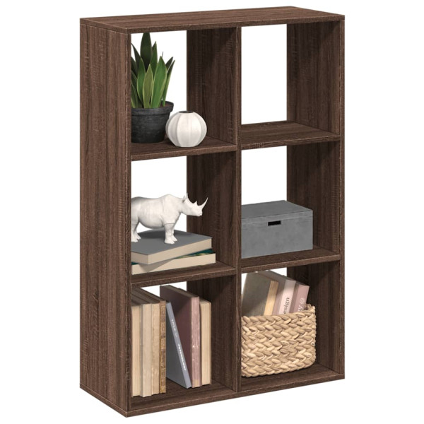 Librería divisor madera ingeniería marrón roble 69.5x29x103.5cm
