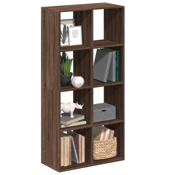 Librería divisor madera ingeniería marrón roble 69.5x29x137.5cm