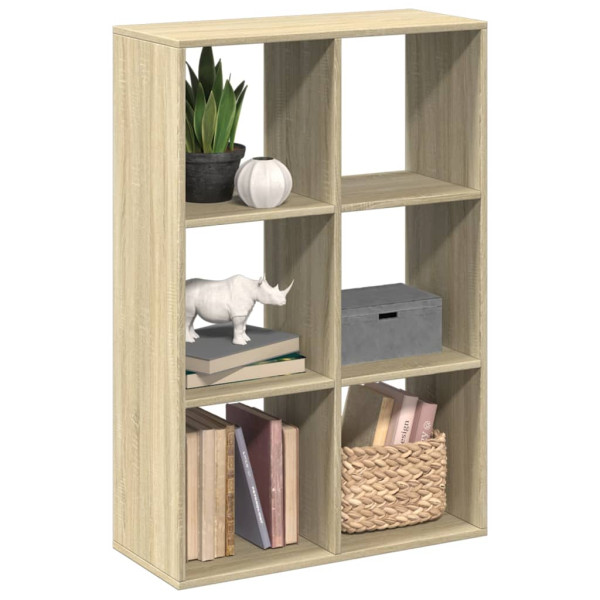 Librería divisor madera ingeniería roble Sonoma 69.5x29x103.5cm