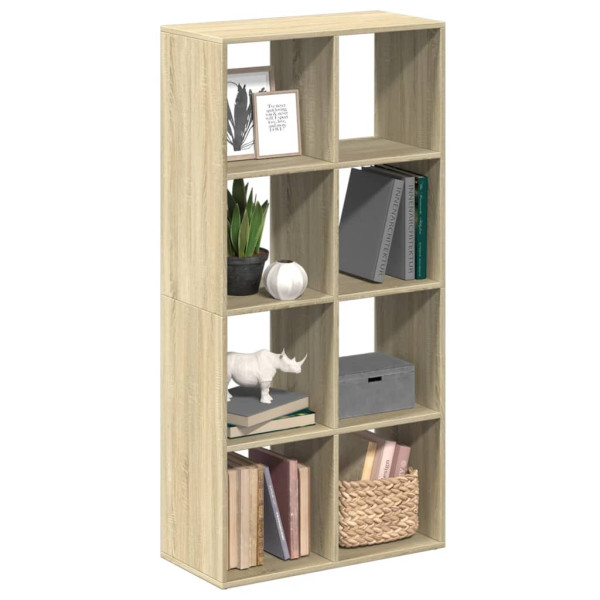 Librería divisor madera ingeniería roble Sonoma 69.5x29x137.5cm