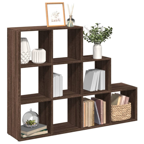 Librería divisora 3 niveles madera marrón 137.5x29x103.5 cm