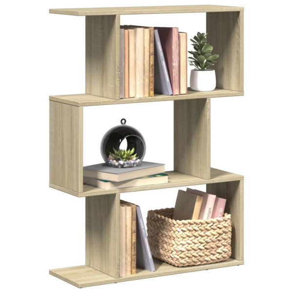 Librería divisora 3 niveles madera roble Sonoma 70x24x97 cm