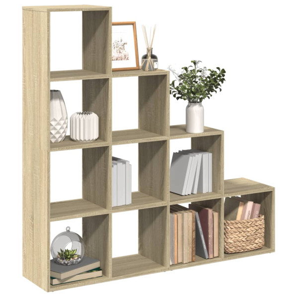Librería divisora 4 niveles madera Sonoma 131.5x29x131.5 cm