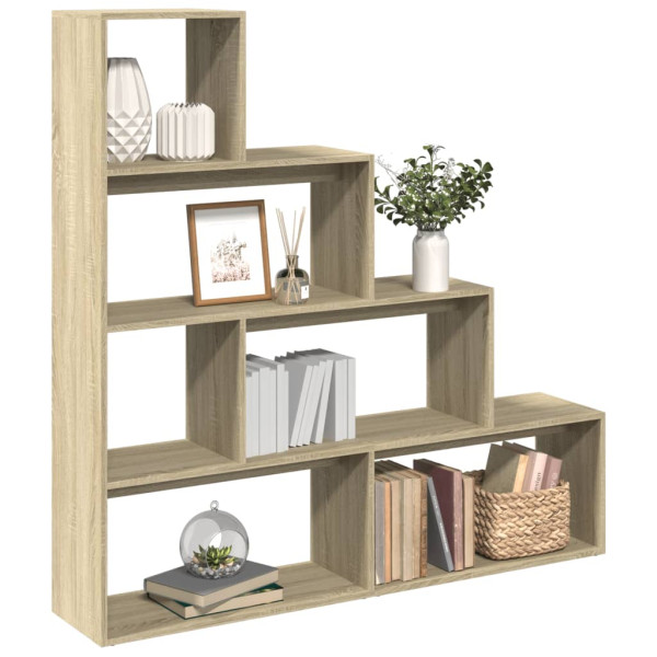 Librería divisora 4 niveles madera Sonoma 143.5x29x143.5 cm