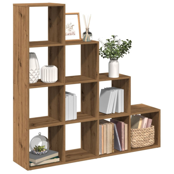Librería divisora 4 niveles roble artisan 131.5x29x131.5 cm