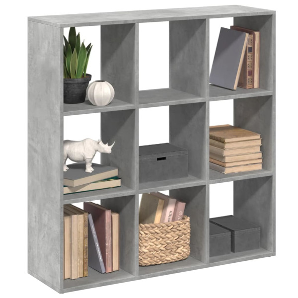 Librería divisora madera gris hormigón 102x29x103.5 cm