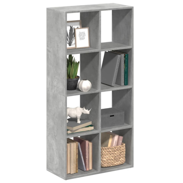 Librería divisora madera gris hormigón 69.5x29x137.5 cm