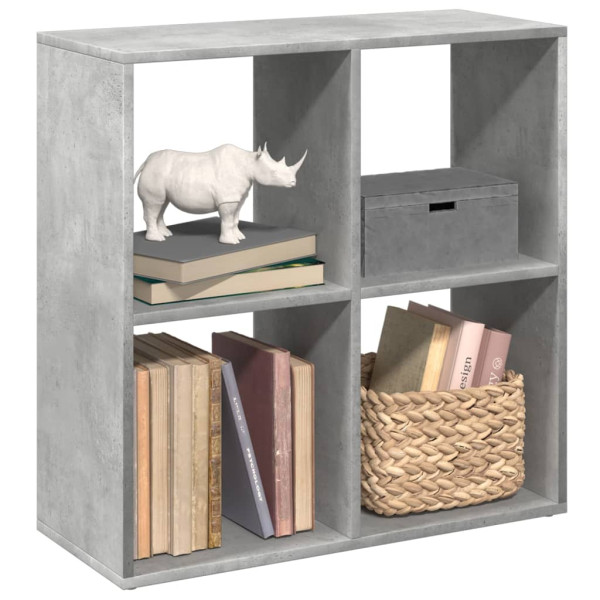 Librería divisora madera gris hormigón 69.5x29x69.5 cm