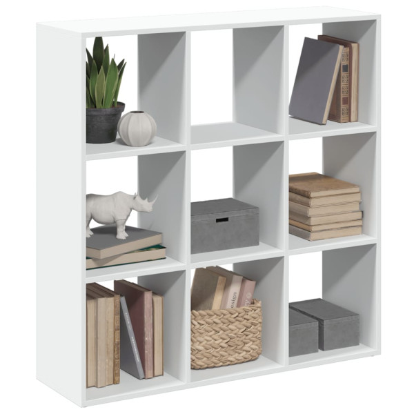 Librería divisora madera ingeniería blanca 102x29x103.5 cm
