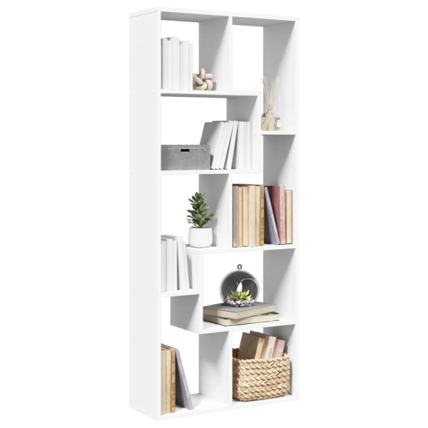 Librería divisora madera ingeniería blanca 67x25x161.5 cm