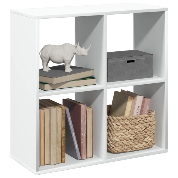 Librería divisora madera ingeniería blanca 69.5x29x69.5 cm