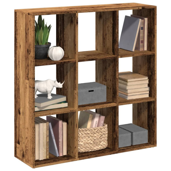 Librería divisora madera ingeniería envejecida 102x29x103.5 cm