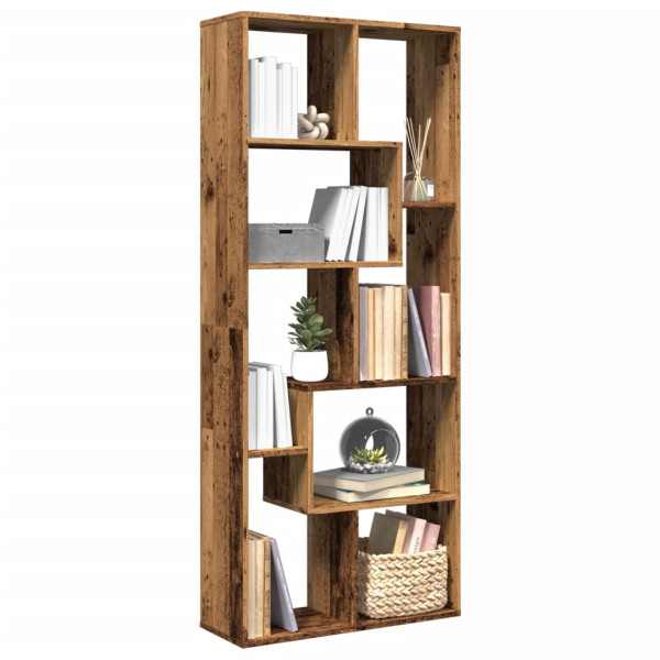 Librería divisora madera ingeniería envejecida 67x25x161.5 cm