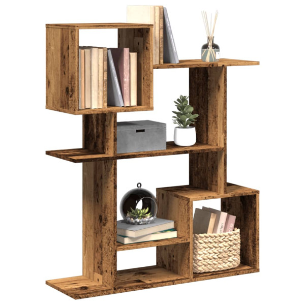 Librería divisora madera ingeniería envejecida 92x29x112 cm