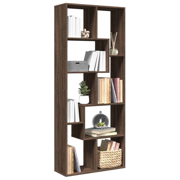 Librería divisora madera ingeniería marrón roble 67x25x161.5 cm