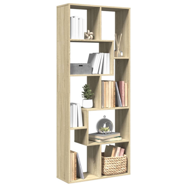 Librería divisora madera ingeniería roble Sonoma 67x25x161.5 cm