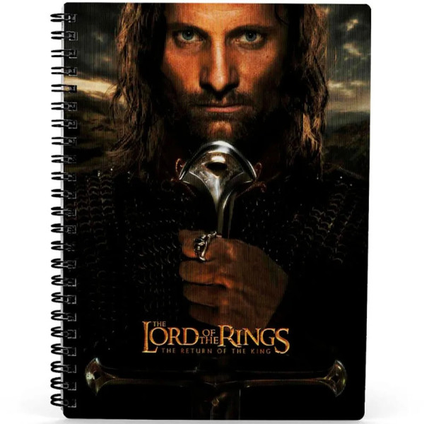 Libreta efecto 3d sd Toys el Señor de los Anillos Aragorn