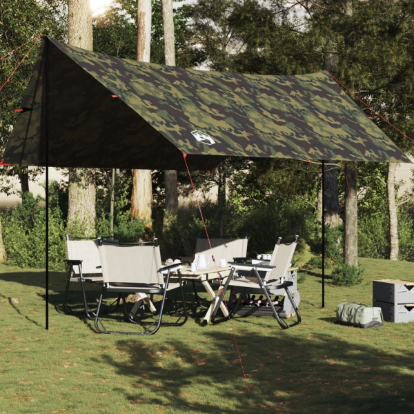 Lona de camping impermeable camuflaje 438x376x212 cm