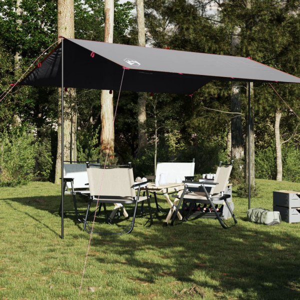 Lona de camping impermeable gris y naranja 360x294 cm