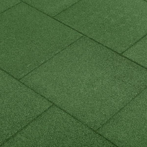 Losetas de goma protección de caídas 6 unidades verde 50x50x3cm
