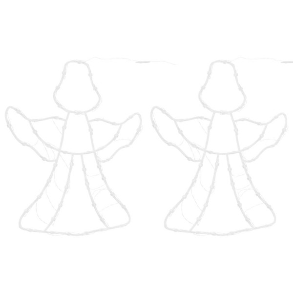 Luces de Navidad Silueta de ángel 2 piezas 50LEDs blanco cálido