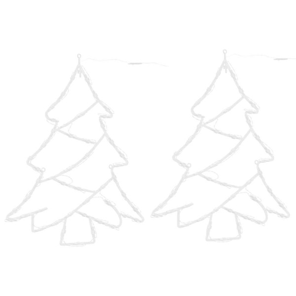 Luces de Navidad Silueta de Árbol 2 piezas 50LEDs blanco cálido