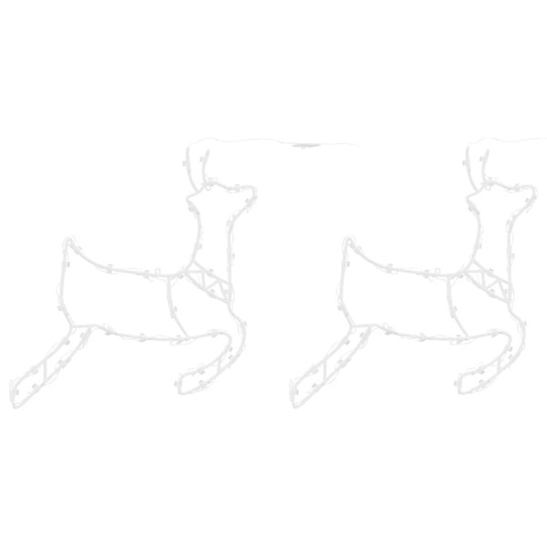 Luces de Navidad Silueta de Reno 2 piezas 35 LEDs blanco cálido