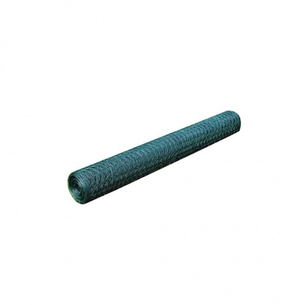 Malla alambre hexagonal acero galvanizado verde oscuro 1x25 m