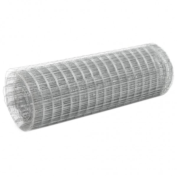 Malla de alambre de acero galvanizado plateada 10x0.5 m