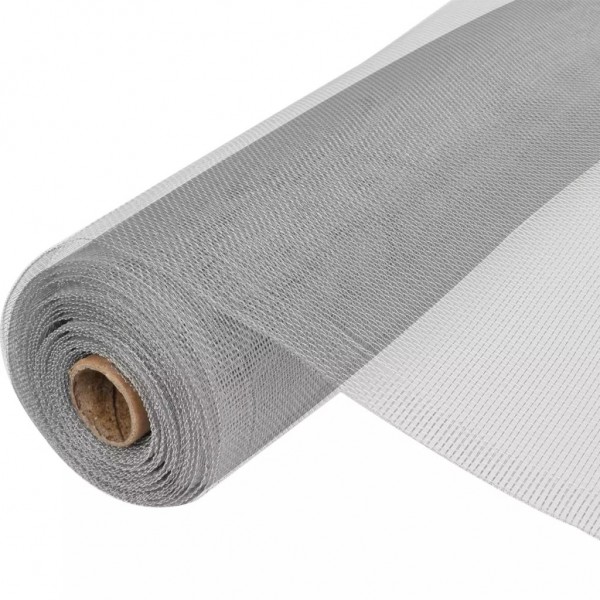 Malla mosquitera de aluminio plateada 100x1000 cm