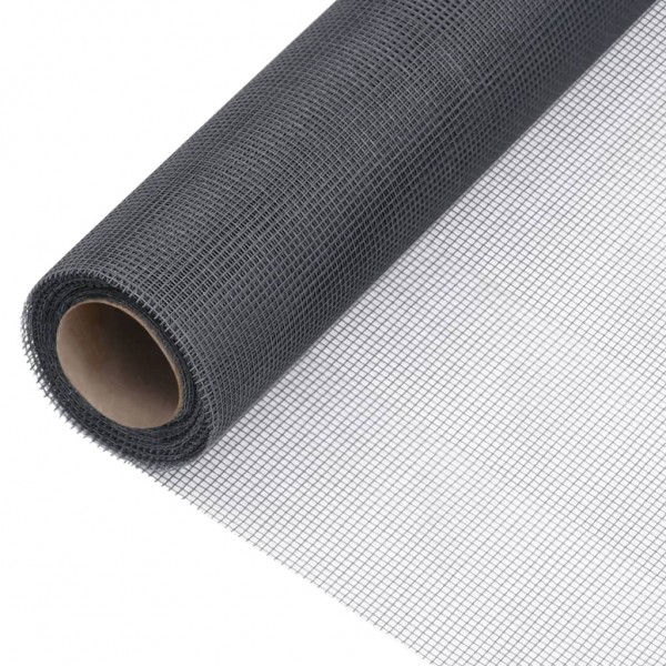 Malla mosquitera de fibra de vidrio gris 100x500 cm