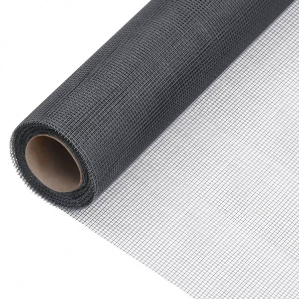 Malla mosquitera de fibra de vidrio gris 80x1000 cm