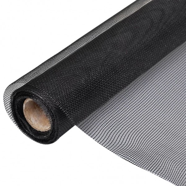 Malla mosquitera de fibra de vidrio negra 100x500 cm