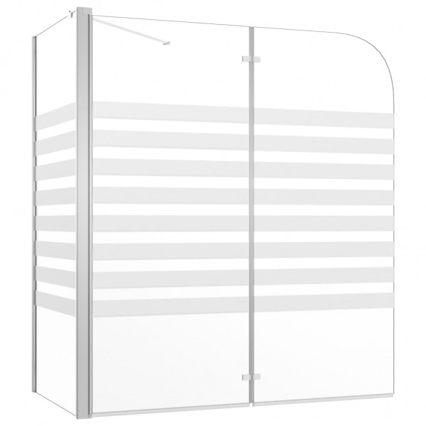 Mampara de baño vidrio templado a rayas 120x68x130 cm
