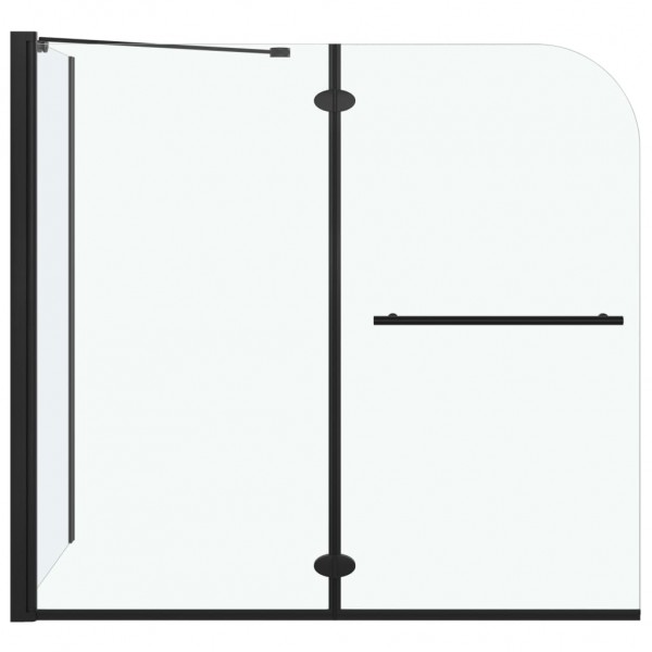 Mampara de ducha plegable ESG negra 120x68x130 cm