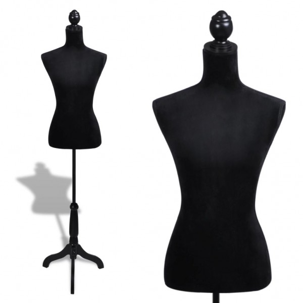 Maniquí de busto de mujer de modista negro