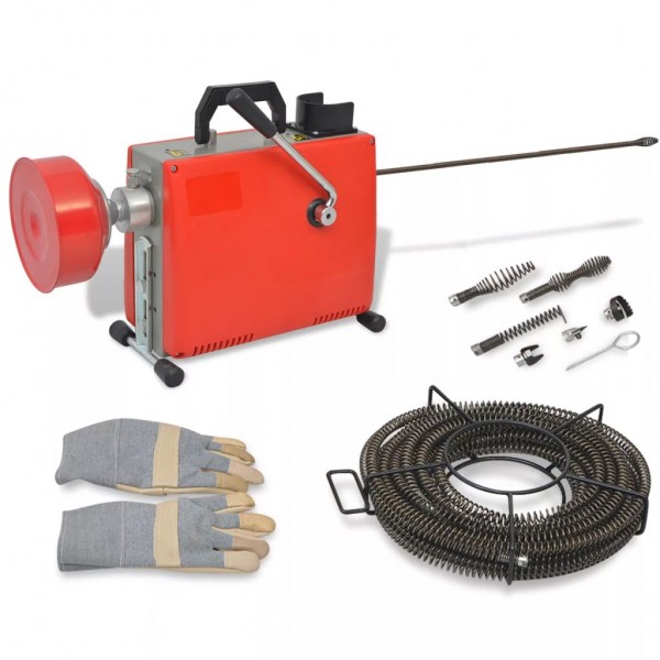 Máquina para limpieza de tuberías 250 W 15mx16mm 4.5mx9.5mm