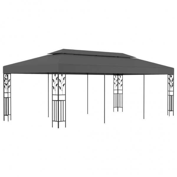 Marquesina cenador de jardín antracita 3x6 m