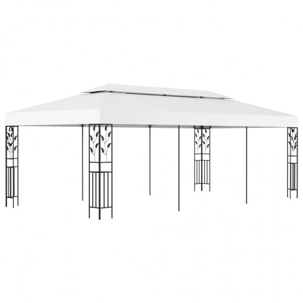 Marquesina cenador de jardín blanca 6x3 m