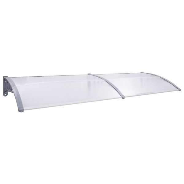 Marquesina para puerta PC gris y transparente 240x80 cm