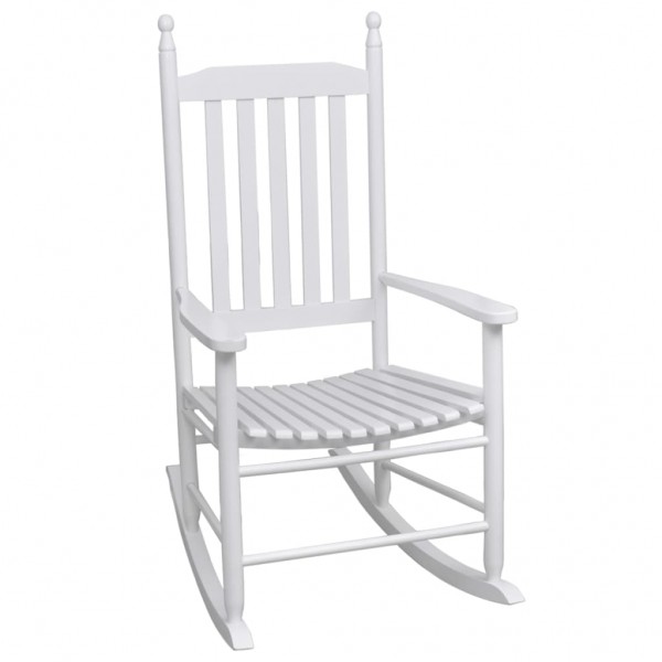 Mecedora de madera con asiento curvado madera blanca