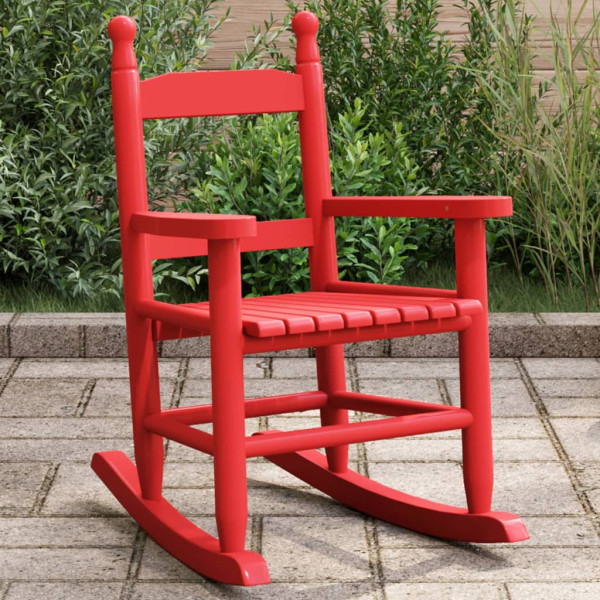 Mecedora para niños madera maciza de álamo roja