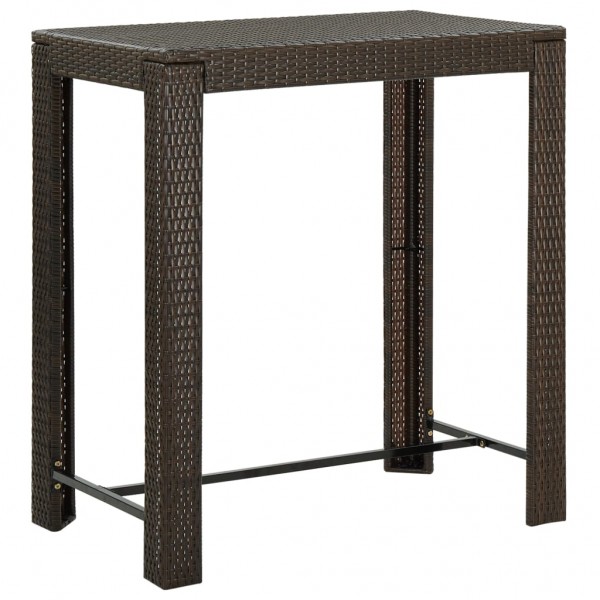 Mesa alta de jardín ratán sintético marrón 100x60.5x110.5 cm