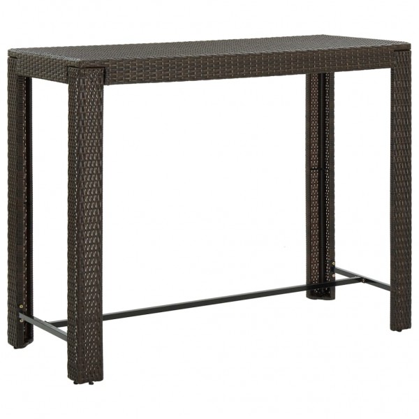 Mesa alta de jardín ratán sintético marrón 140.5x60.5x110.5 cm