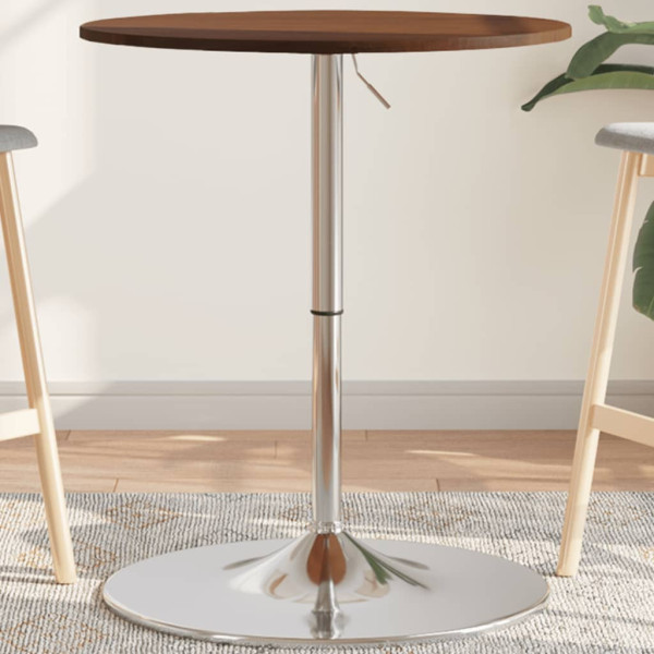 Mesa alta de madera maciza roble marrón oscuro Ø60x89.5 cm