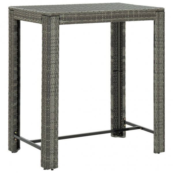 Mesa alta para jardín ratán sintético gris 100x60.5x110.5 cm